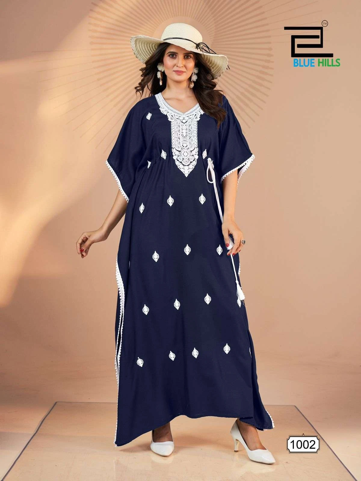 Blue Hills Honey Rayon Wholesale Fancy Kaftan Catalog — Wholesale Kurtis, Blue Hills wholesale from Surat — view 3
